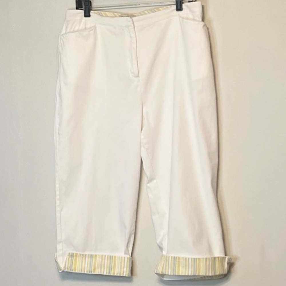 Duck Head Capri Ankle Crop White Golf Travel Walking Pants Women's Size 14